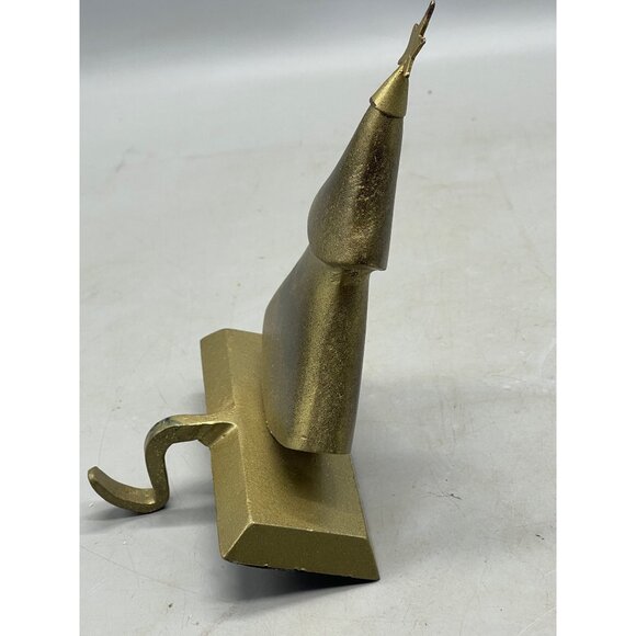 Christmas stocking hanger tree star layer gold metal 8.5" READ - Picture 6 of 7